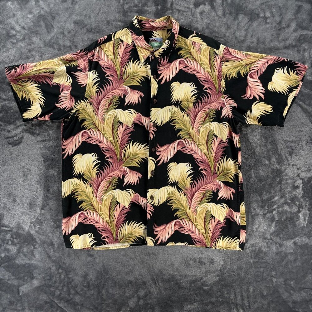 Vintage Reyn Spooner Hawaiian Shirt Floral Men XL *Tiny Holes in Back of SHIRT*